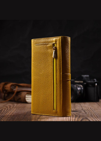 Барвистий жіночий гаманець з великою кількістю відділень із натуральної шкіри жовтий 21960 Tony Bellucci (329199004)