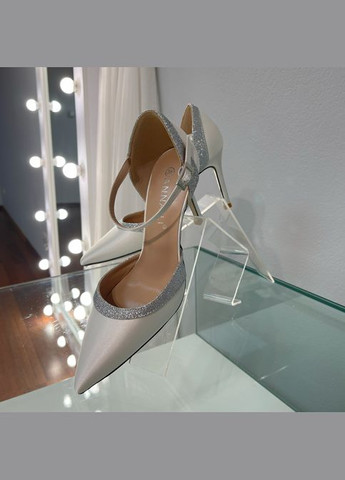 No Brand Весільні жіночі туфлі для нареченої із глітером - Білий колір білий з текстиль, — літо (322414685)