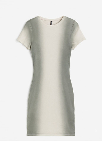 Серо-бежевое кэжуал платье H&M меланжевое