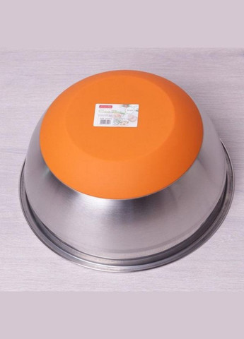 Миска сталева d 24 х 11 см із силіконовим дном помаранчева Labro KM-4349 Kamille (317045903)