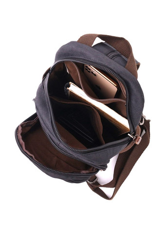 Рюкзак чоловічий сумка через плече слінг з поліестеру 22148 Чорний Vintage (301871555)