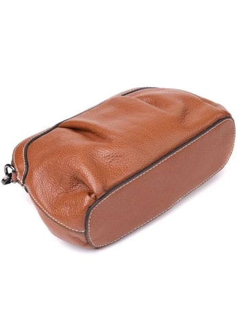 Жіноча сумка з драпіруванням з натуральної шкіри Vintage Верховинка 22895 (398256077)