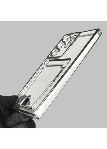 Чехол для Galaxy S23 Ultra (SM-S918B) с серебряной окантовкой с карманом самсунг с23 ультра серебряный Samsung (366022982)