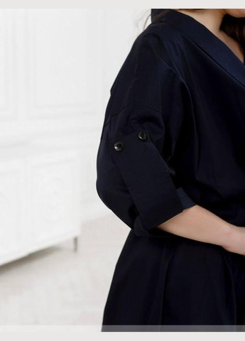 Темно-синее джинсовое платье рубашка демисезонное женское элегантность и комфорт sf-174 темно-синий, 58 Sofia однотонное