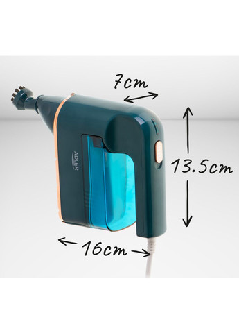 Пароочисник AD 7050 ручний/ 1200Вт/ 120мл/ IPX4/ зелений Adler (362211487)