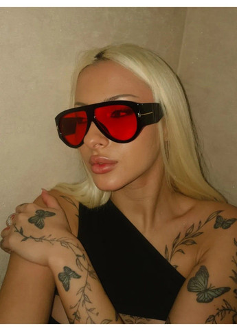 Очки солнцезащитные авиатор Frog TF черные с красными линзами No Brand (361678729)