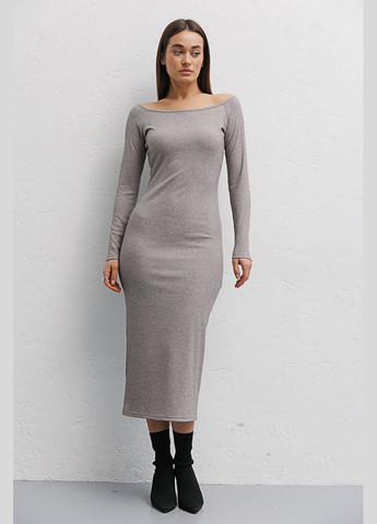 Темно-бежева трикотажне плаття-футляр Arjen