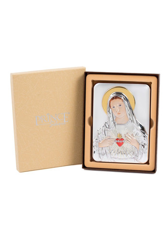 Срібна Ікона Непорочне Серце Пресвятої Діви Марії 15X21см MB/E981/2-C Prince Silvero (265215522)