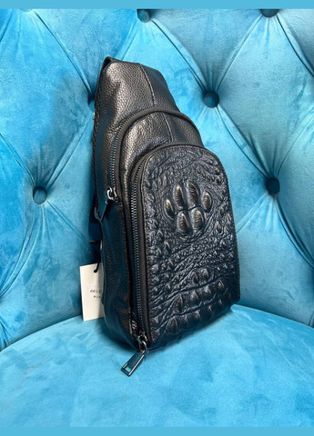 Кожаная мужская нагрудная сумка рюкзак слинг через плечо No Brand (282841351)