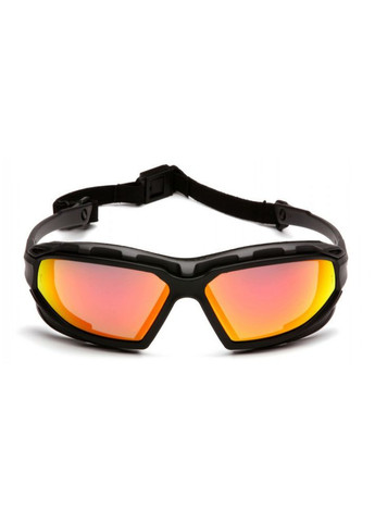 Окуляри захисні з ущільнювачем Highlander-PLUS (sky red mirror) Anti-Fog, дзеркальні червоні Pyramex (362356092)