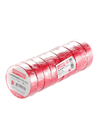 Ізострічка червона 17 мм для ізоляції та захисту дротів 20 м (5 шт.) Apro (335400153)