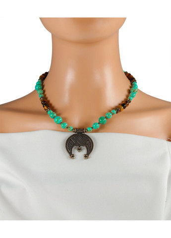 Бусы "Бирюзовые сумерки" Бирюза, Тигровый глаз Fursa fashion (370299571)