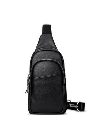 Сумка-слинг мужская черная через плечо из натуральной кожи с двумя основными отделениями Tiding Bag (298566535)