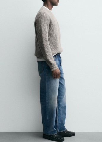 Сіро-бежевий зимовий светр Zara