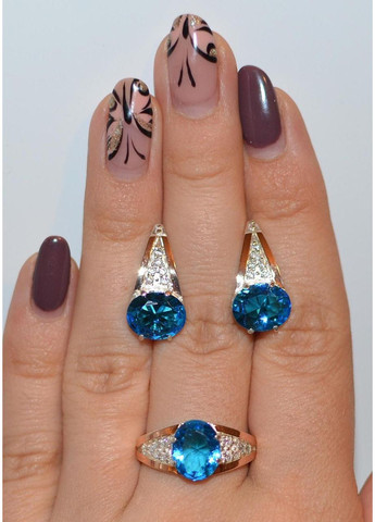 Срібний набір зі вставками з золота Silver Style (367268379)