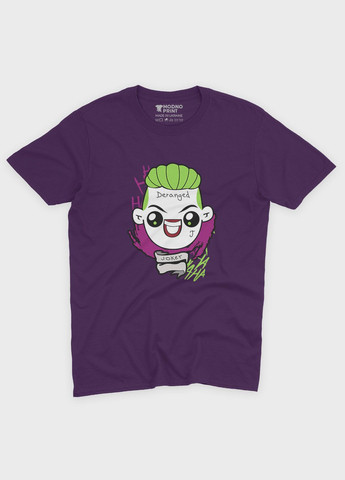 Фиолетовая демисезонная футболка для мальчика с принтом супервора - джокер (ts001-1-dby-006-005-012-b) Modno