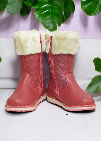 Зимние ботинки зимние на меху для девочки н79 розовые Clibee