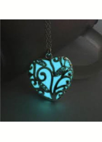 Світний кулон Палке серце, зелений на шнурку No Brand (276328655)