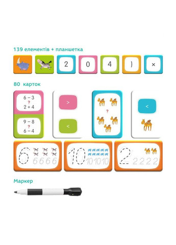 Розвиваюча магнітна гра "Математика" DoDo 200215, 139 ел DoDo Toys (371597848)