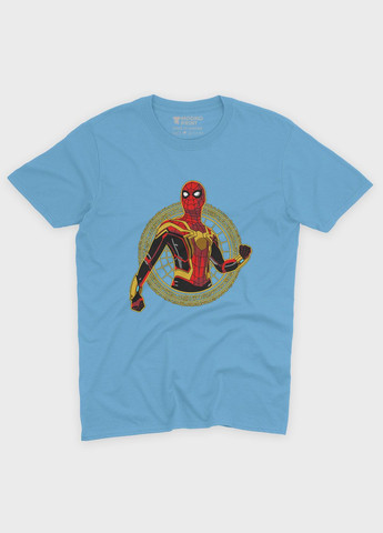 Блакитна демісезонна футболка для дівчинки з принтом супергероя - людина-павук (ts001-1-lbl-006-014-076-g) Modno
