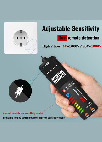 Бесконтактный индикатор напряжения S1CL с функцией мультиметра, тестера, измерителя напряжения Bside (303701122)