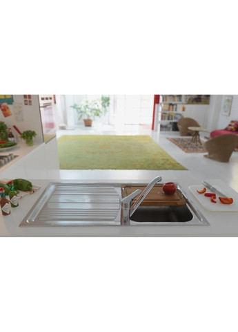 Кухонна мийка Logica Line, нержав. сталь полірована, прямок. з крилом,790х500х195 мм, чаша- 1накладна, LLX 611-79, хром FRANKE (360397358)