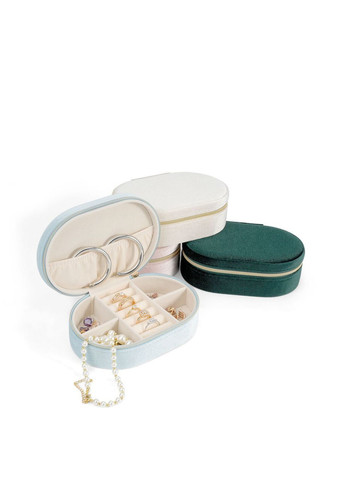 Элегантная бархатная шкатулка для украшений и бижутерии овальной формы нежно голубого цвета, отличный подарок No Brand (326487941)