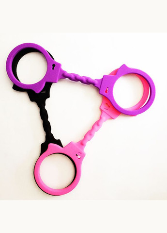 Силиконовые наручники бдсм Silicon Cuffs черные розовые фиолетовые No Brand (303895079)