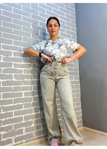 Джинси IT'S BASIC 2909 STRAIGXT кокетка на гудзиках прямі від стегна Its Basic - (304548506)