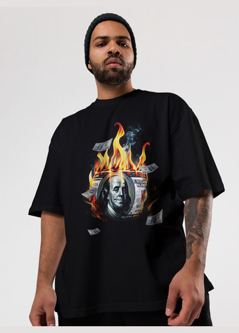 Черная мужская футболка оверсайз urban черная высокая плотность с длинным рукавом Mishe