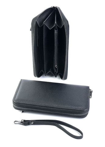 Жіночий шкіряний гаманець чорний No Brand (292920385)