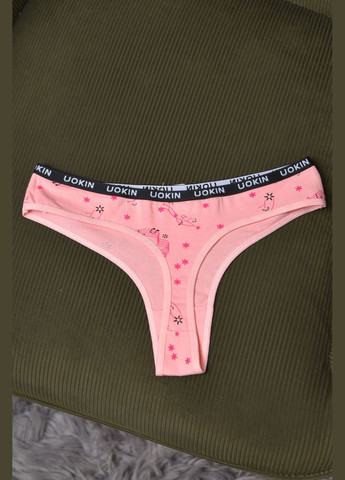 Стрінги жіночі з принтом рожевого кольору Let's Shop (275993342)