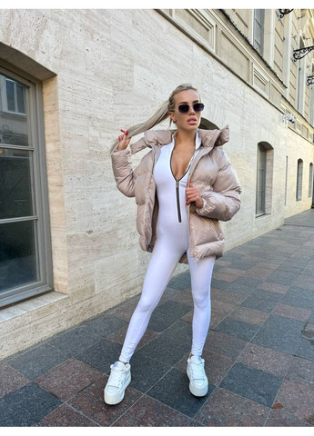 Бежевый зимний Пуховик No Brand