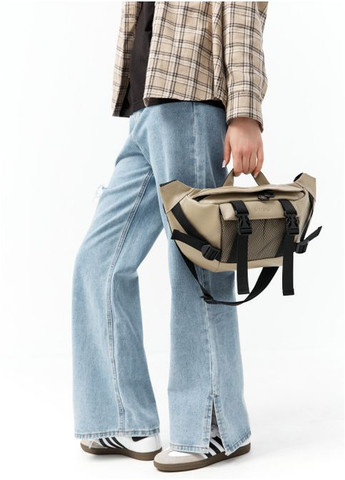 Большая женская поясная сумка бананка из натуральной кожи Серая (1015038721) Sambag (361244555)