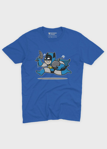 Синяя демисезонная футболка для девочки с принтом супергероя - бэтмен (ts001-1-grr-006-003-033-g) Modno