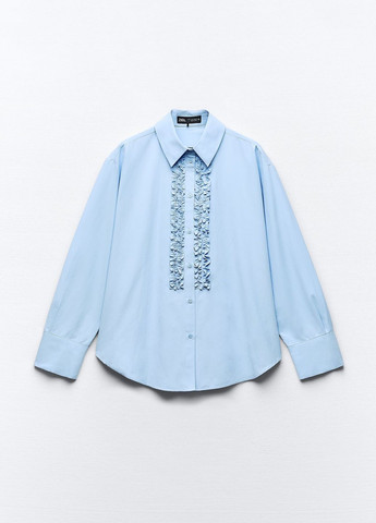 Голубой праздничный рубашка однотонная Zara