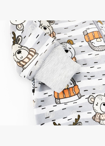 Чоловічок на блискавці футер Strip Сірий dexter's (303345933)