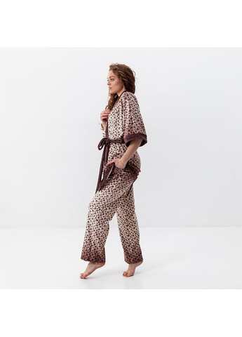 Набір з плюшевого велюра халат + штани " Леопард " Sleeptime Набір халат та штани (365655840)