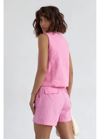Женский костюм с шортами и жилеткой, L No Brand (399770496)