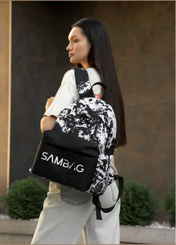 Женский рюкзак Active черный с принтом "split" Sambag (302519180)