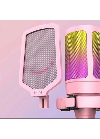 Микрофон конденсаторный настольный игровой A6V AMPLIGAME (A6V) с поп-фильтром / Pink Fifine (351503888)