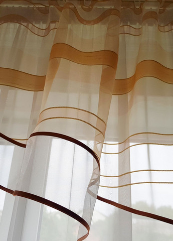 Ламбрекен асиметричний карниз 200см білий з помаранчевим (92_6пб) Firanka Line (335870508)