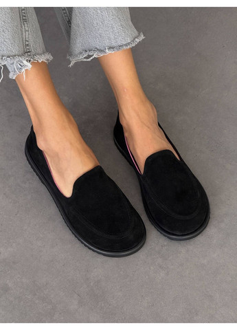 Helen Замшеві лофери чорний з натуральна замша, україна — демісезон (369625545)