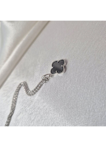 Серебряная Подвеска кулон Клевер с Чёрной керамикой серебро 925 пробы Родированное 89106ч 1.99г Nobrand (370438601)