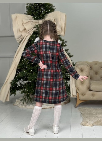 Комбінована утеплена сукня для дівчинки прямого крою з зимовим принтом hc (h001-6004-024) No Brand (307056356)