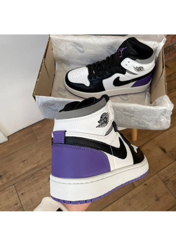 КРОССОВКИ ЖЕНСКИЕ NIKE AIR JORDAN 1 RETRO VARCITY PURPLE V2 НАЙК АИР ДЖОРДАН No Brand белые демисезоны (367171338)
