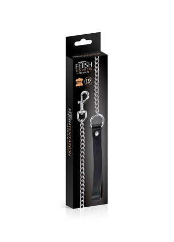 Повідець з натуральної шкіри Premium Metal leash with cowhide leather wrist 115 см Fetish Tentation (369948592)