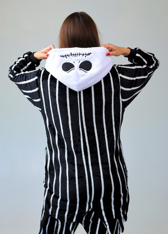 Кігурумі піжама Джек Скеллінгтон плюшеве жіноче чорне на Хелловін Lalapka (362490076)