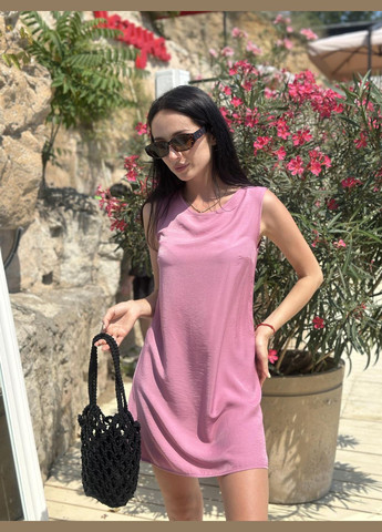 Темно-розовое праздничный, повседневный, вечернее, пляжное женское короткое платье lumia с открытыми плечами, рубашка Cosy однотонное