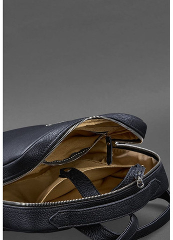 Кожаный женский городской рюкзак на молнии Cooper темно-синий флотар BlankNote (348359415)